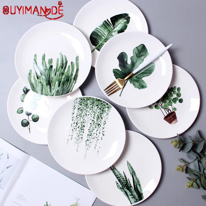 

Fashion Nordic Creative Dinner Plate Household Ceramic Western Food Plate Delicate Steak Plate Tableware Set Personality Bowl