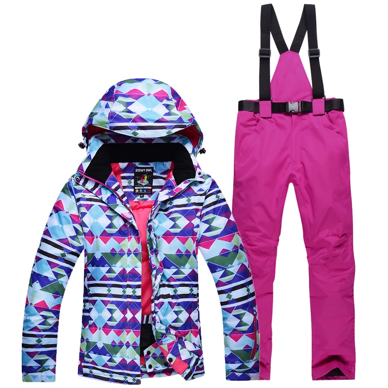 Женский лыжный костюм, комплект для сноубординга, женская зимняя куртка, брюки, водонепроницаемый Зимний спортивный костюм для женщин, лыжная куртка, женские зимние штаны