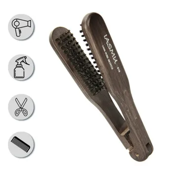 

Wooden Straightenr Hair Brush Comb Clamp Hair Hairdressing Hair Comb Hair Styling Tools Double Sided Straightening
