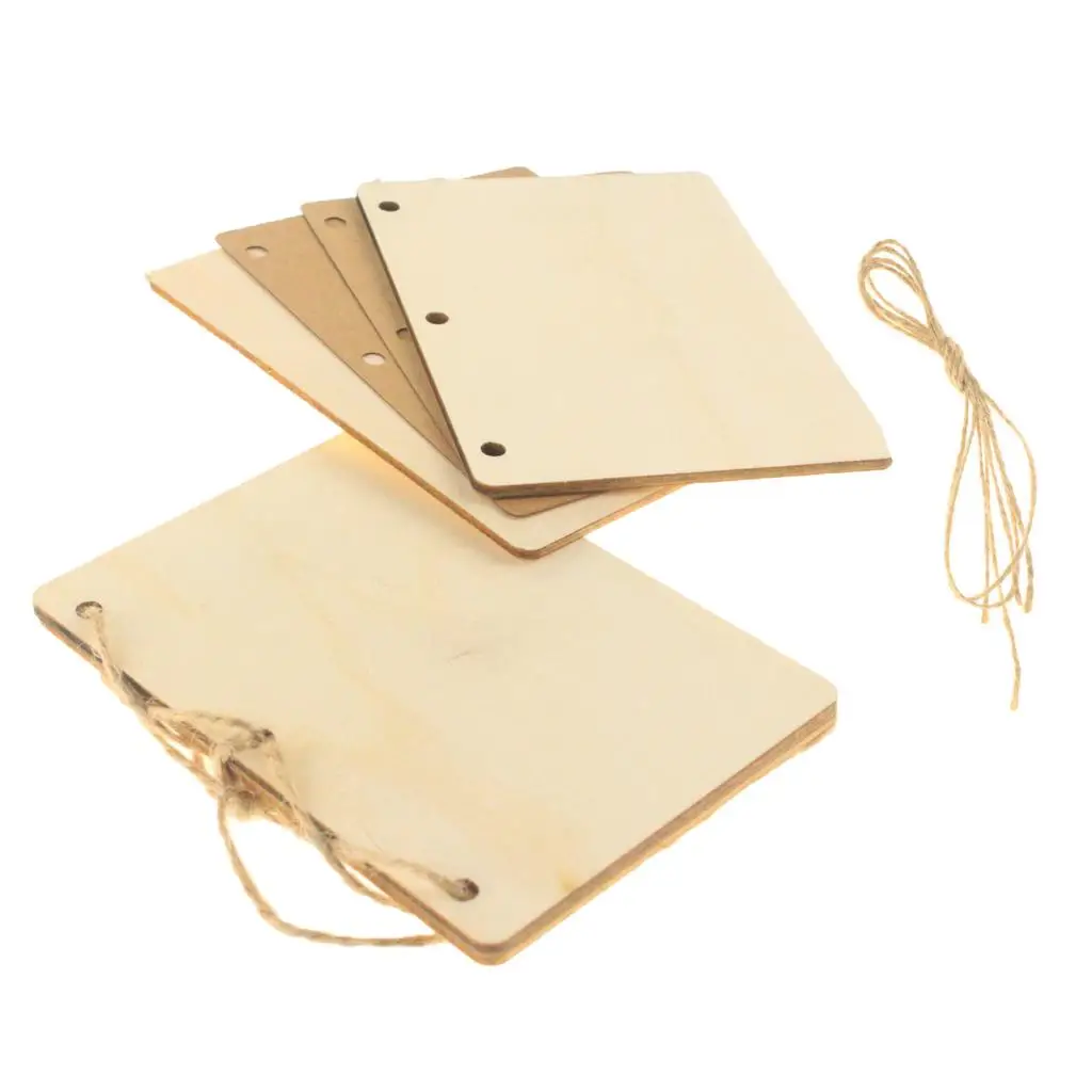 Natural Wooden Tags Cutout Wooden Pieces Hanging Labels Embellishments Crafts Wooden Decorative for Wedding Crafts Making DIY