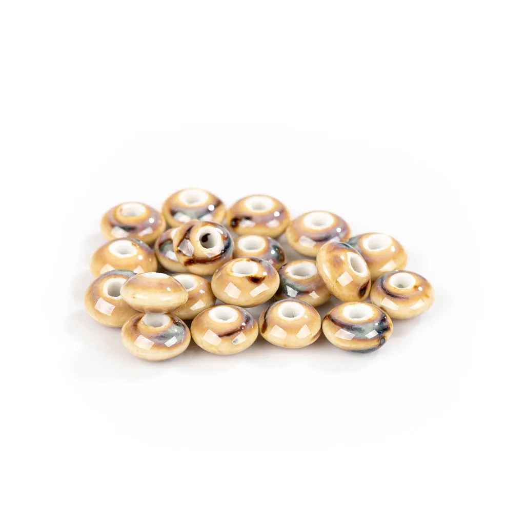 13mm 20 Stück mehrfarbige Ringform Keramikperlen Retro Porzellan Keramik Schmuck Zubehör Schmuck handgefertigt # XN359 – Detail 1