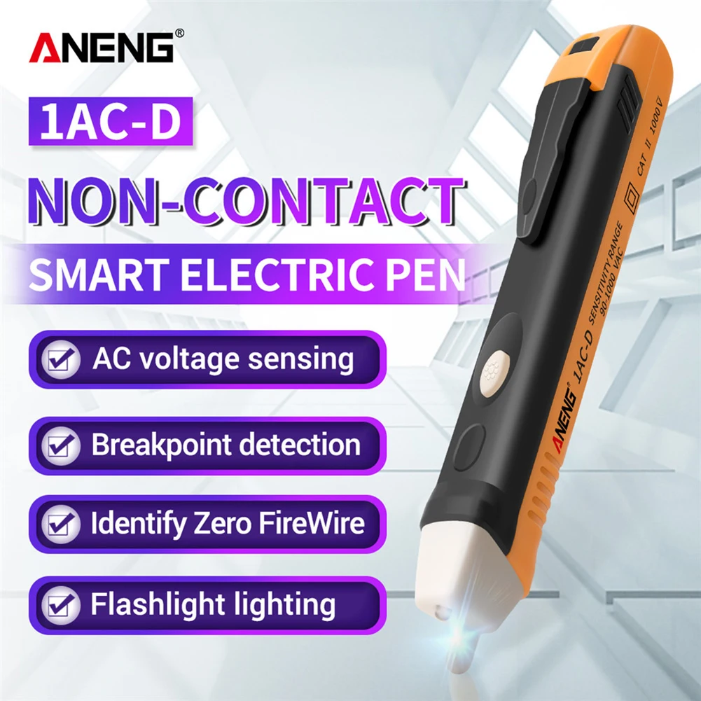 Bolígrafo de prueba sin contacto, indicador eléctrico de inducción, lápiz de prueba de potencia de CA, voltímetro, sonda de voltaje, Detector de potencia, probador de 90-1000V