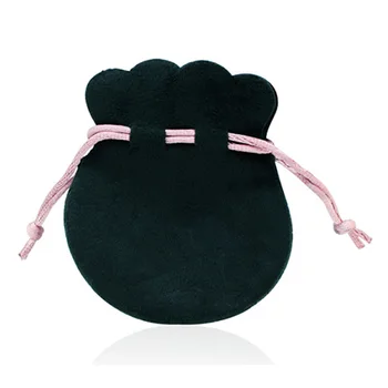 

1pcs Pink Ribbon Flannel Bag Pouch For Bead Charm Bracelet Necklace Women Original Fashion Jewelry Black Outer Packaging