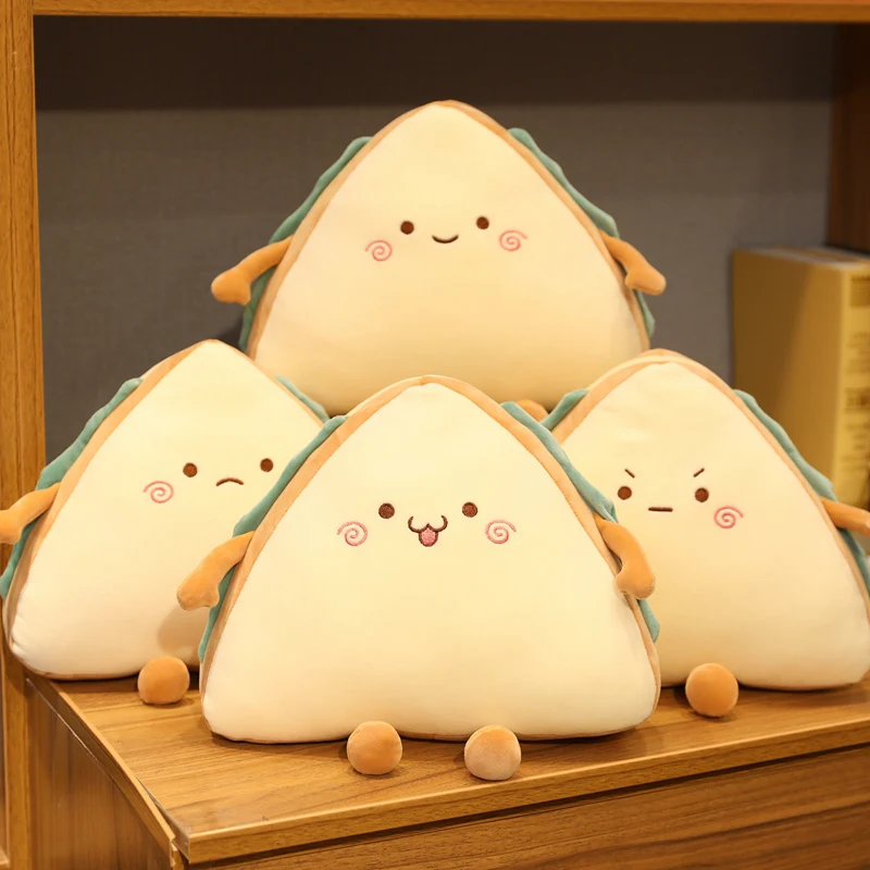 

1 pcs Creative Bread Food Stuffed Plush Toy Soft Plush Hand Warmer Pillow Hamburg Sandwich egg Toast Plush Pillow xmas Gift