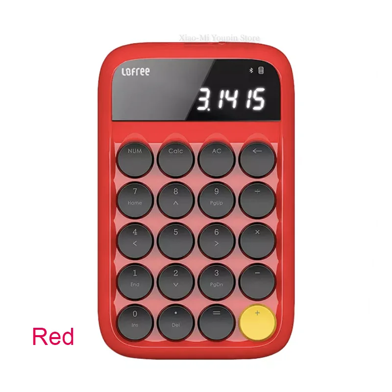 Xiaomi Mijia Lofree цифровой калькулятор Bluetooth беспроводная клавиатура 20 клавиш клавиатура перезаряжаемые брелки для Windows/iOS/Android - Цвет: Red