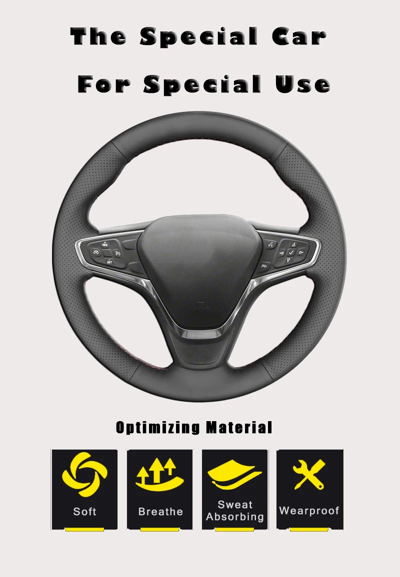 Авто оплетка на руле Крышка для Chevrolet Malibu XL- Equinox Opel Ampera astra-E ручная стежка автомобильные чехлы