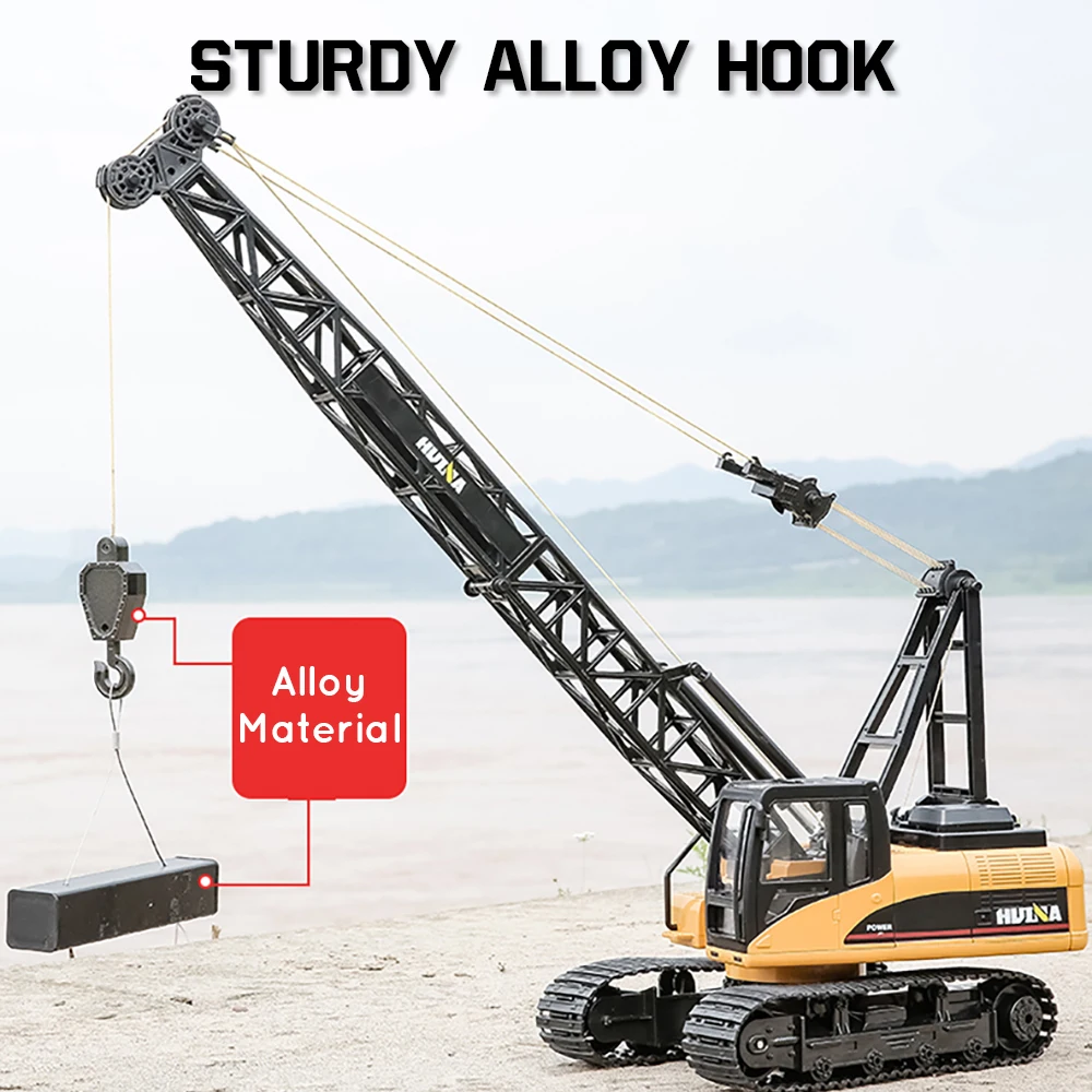 HUINA 1:14 RC Truck Crawler Alloy Tractor Engineering Car 2.4GHz Remote Controlled Car 15 Channel RC Crane Toys for Boys Kids 2