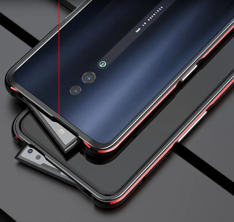 OPPO Reno2 Золотая алюминиевая рама Гибридный армированный противоударный прочный защитный чехол для OPPO Reno металлический бампер жесткий ударопрочный чехол