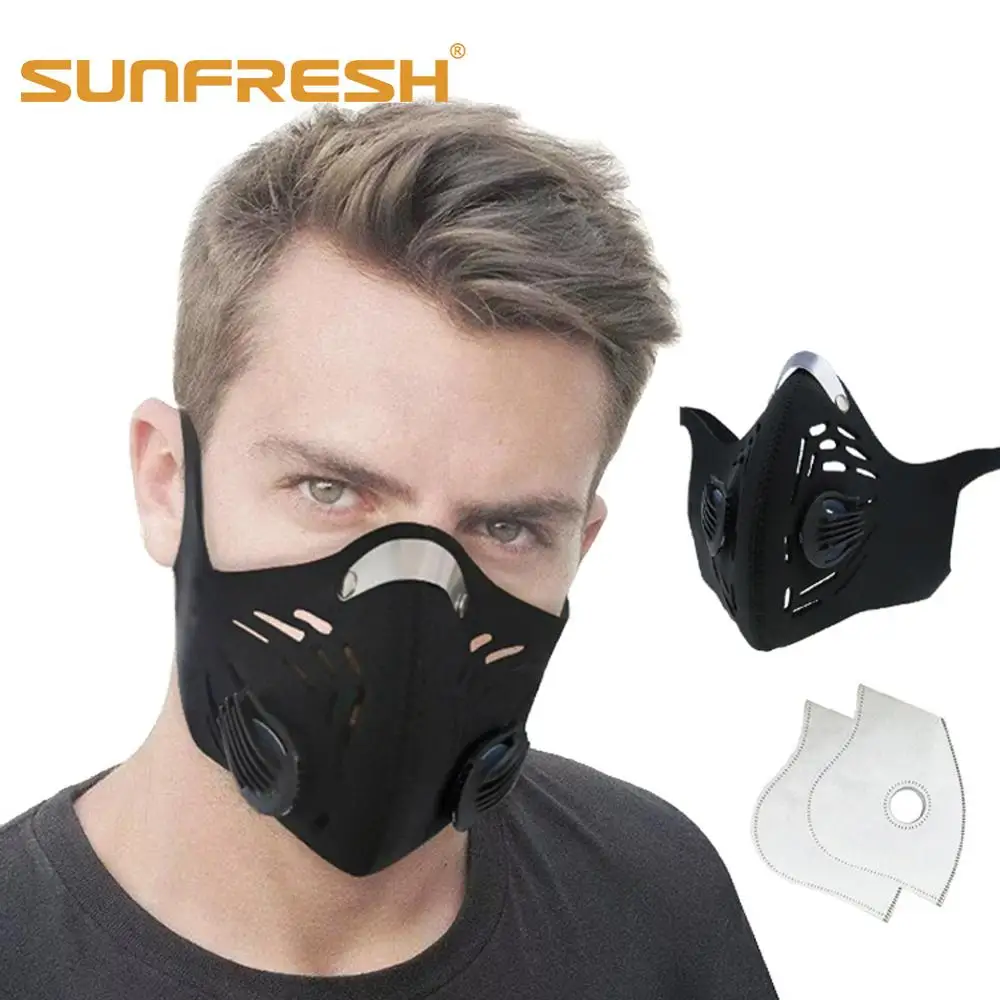 face Anti Dust Pollution Mask Activated Carbon Dustproof Cycling Mask N99 Filters Neoprene Air Pollution mouth Mask face Cover