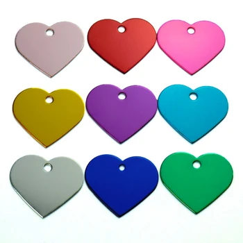 

50Pcs Personalized Heart Love Dog Cat ID Tags Customized Cat Puppy Name Phone Pet ID Tags Dog Cat Pet Tag Identity Plate Collar