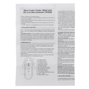 

4 in 1 Stud Finder Wall Scanner Center Detector for AC Wire, Metal, Studs, Deep