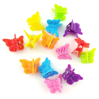 

100Pcs Mini Butterfly Hair Clip Mini Claw Clips Assorted Color Butterfly Flower Shape Hair Clips Hair Decoration Q1