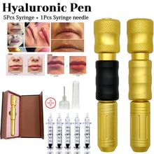 Новинка, золотая ручка с гиалуроновой кислотой 0,3 мл, без игл, мезотерапия, гиалуроновая ручка, инжектор для заливки губ, против морщин