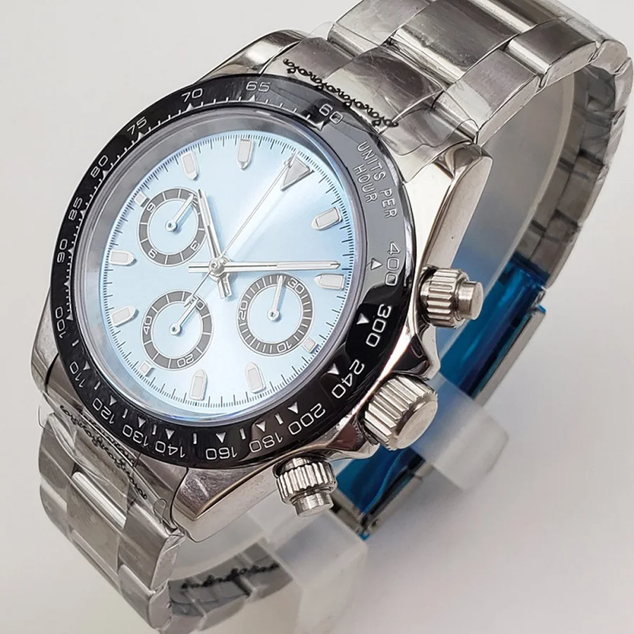 Luxury watch new quartz chronograph VK63 men's movement sapphire luminous handle 39 mm ceramic 316L steel case k-1