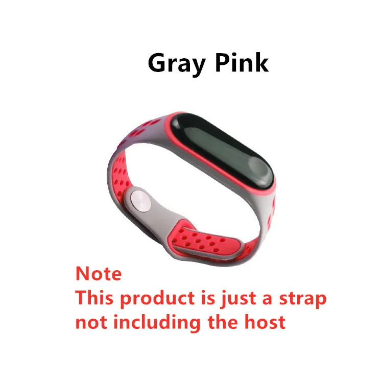 Спортивный Браслет mi Band 4, 3, ремешок на запястье для Xiaomi mi band 3, спортивный силиконовый браслет для Xiaomi mi band 3 Band 3 smart watch bracelet - Цвет: Gray Pink