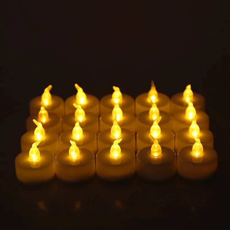 6 шт. светодиодный светильник-Свеча на батарейках, лампа для чая, имитирующая цвет пламени, мигающие свечи для украшения дома, свадьбы, дня рождения, вечеринки