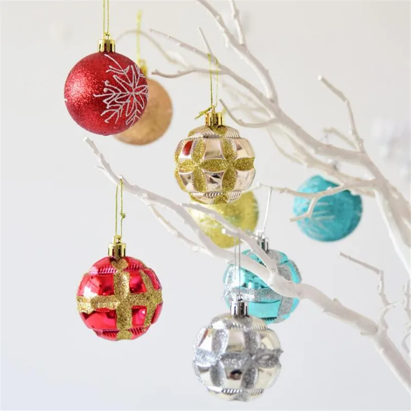 

24PCS/Bag Mixed Christmas Balls Shaped ball Light-bulb Shape Merry Christmas Tree Hanging Bar Cake Decorations Xmas DIY Decor