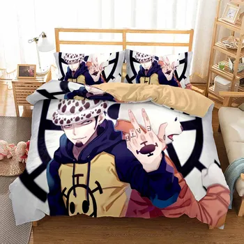 

One Piece Anime Character Bedding Set Monkey·D·Luffy Duvet Cover Set Bed Linen Set 2/3pcs for Girls Boys Twin Full Queen King