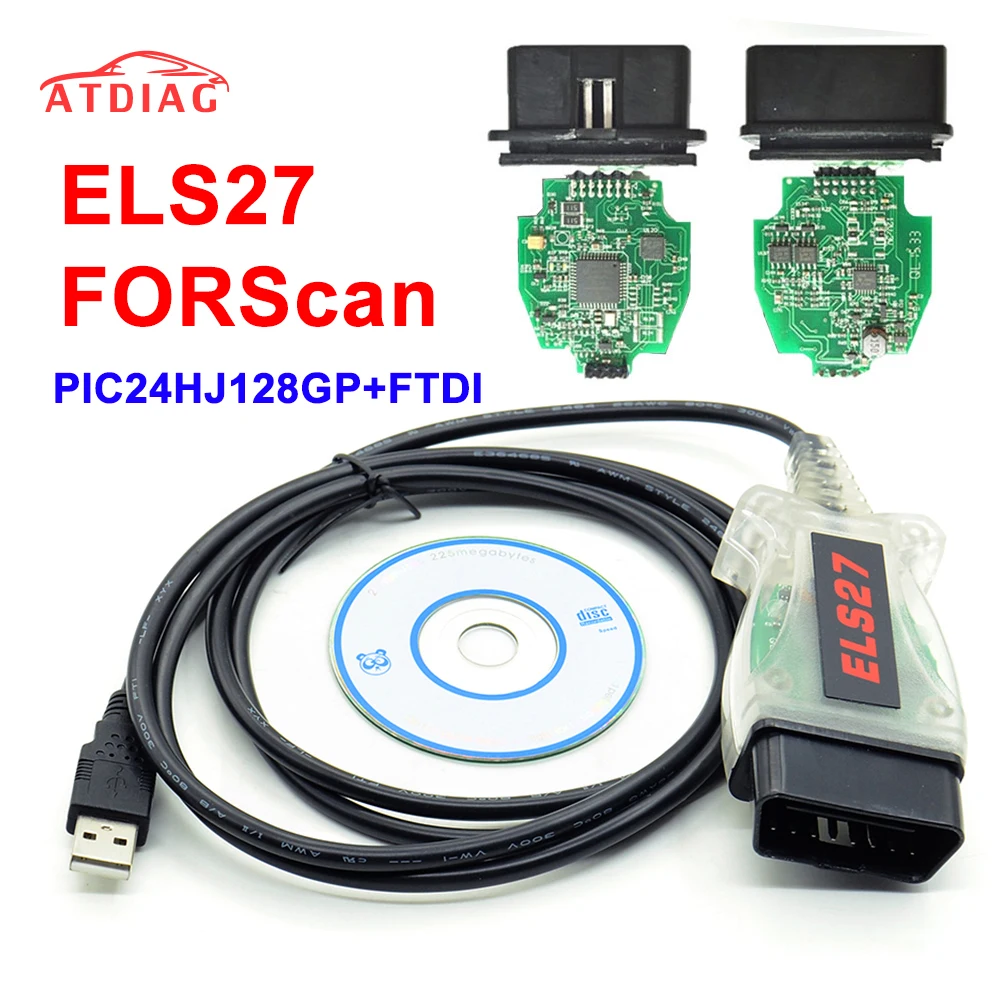 Микрочип ELS27 FORScan PIC24HJ128GP + FTDI для Ford-ord forM-azda разработанный на ELM327 &amp J2534 ELS 27 |