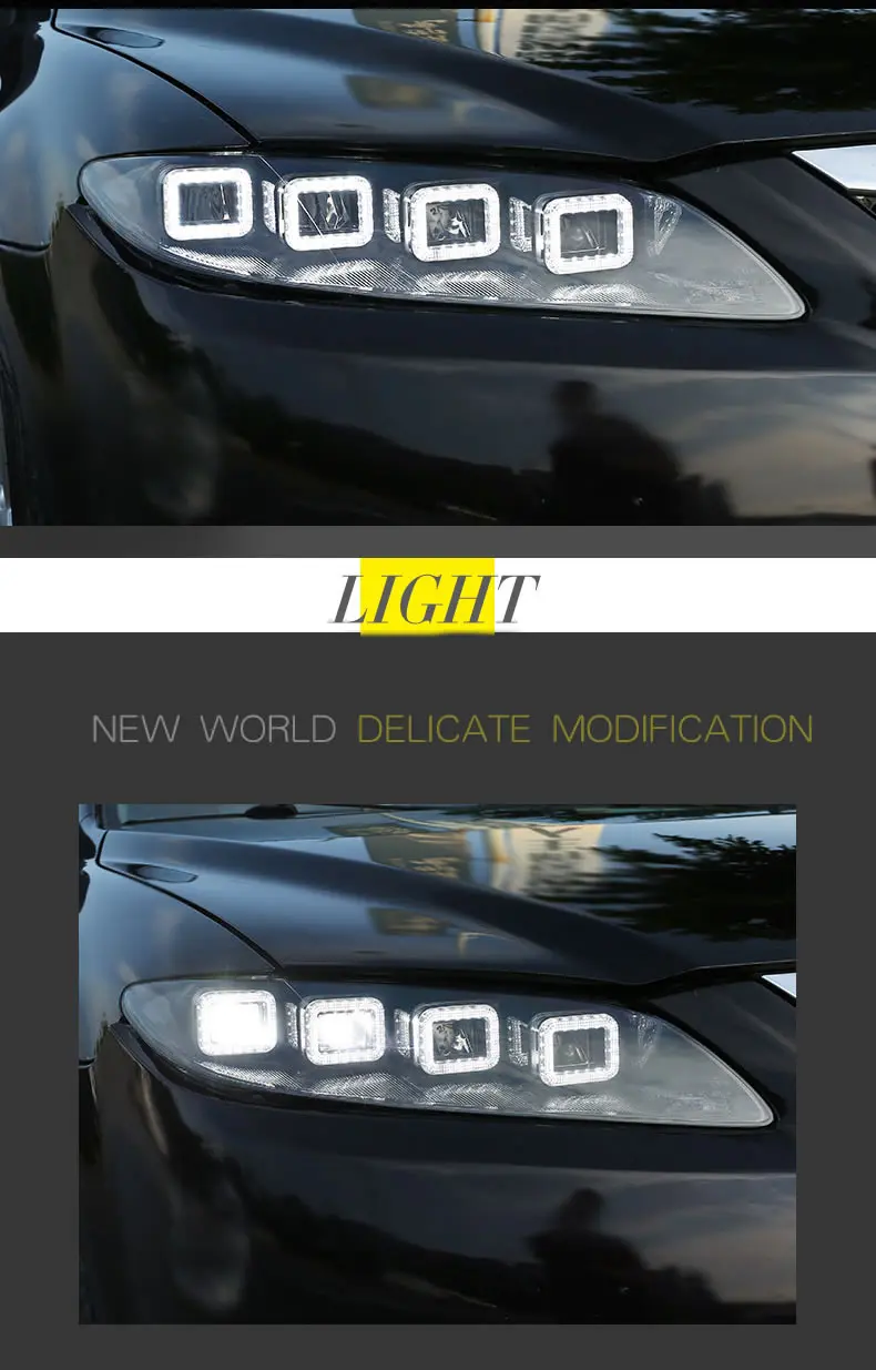 Для 08-15 Mazda 6 фара в сборе модифицированная для Bugatti Светодиодный дневной ходовой свет светодиодный свет Главная фара в сборе