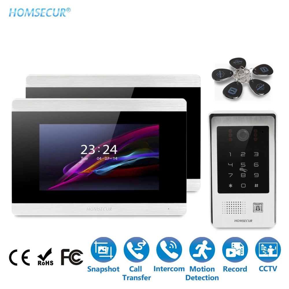 

EU Delivery HOMSECUR 7" Wired Hands-free Video Door Entry Security Intercom+Memory Monitor BC091+BM715-S