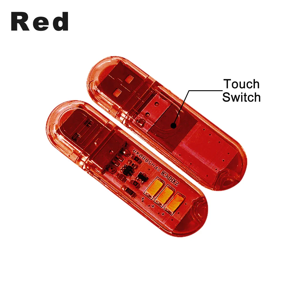 DC5V сенсорный переключатель USB мини светодиодный светильник для книг 3 светодиодный s 1,5 Вт портативный светодиодный светильник для чтения USB светодиодный ночной Светильник для кемпинга - Испускаемый цвет: Red