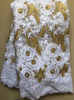

2020 Latest French Nigerian Laces Fabrics High Quality Tulle mesh African Laces Fabric Wedding African French Tulle Lace FLL4788