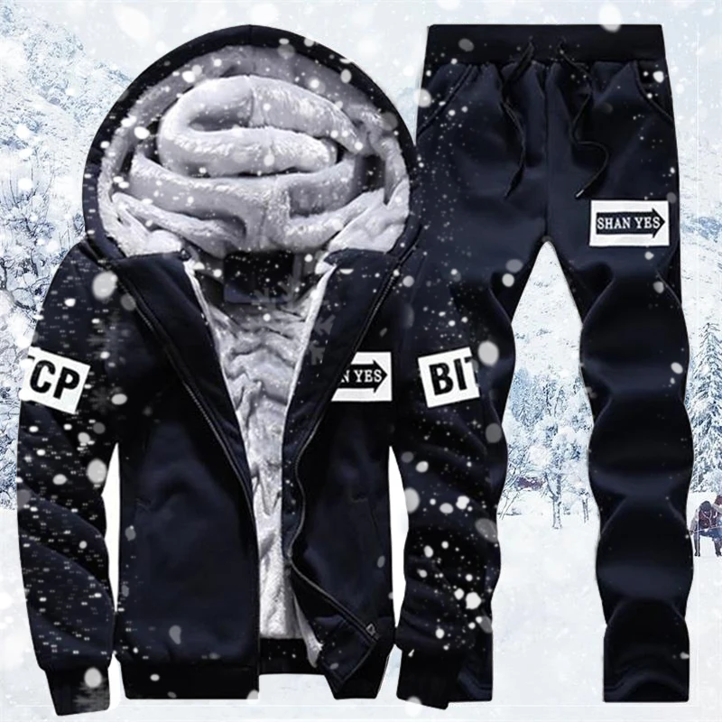 Koop Mannen Vrouwen 2019 Trainingspak Fleece Hooded Jas + Broek Sweatshirts Set Hoodies Pak Jas Sportkleding Herfst Winter Warme Trui