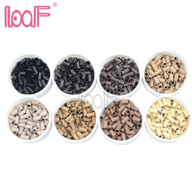 LOOF 10000pcs 3.0mmx2.6mmx6.0mm copper microring bead tube tools for Hair Extensions 5 Colors Available | Шиньоны и парики