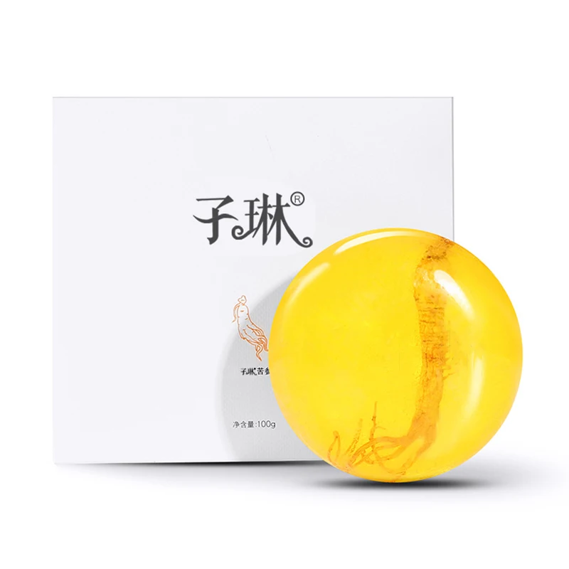 Natural Bitter Ginseng Handmade soap Eliminating Mites Ginseng Sea Salt Essential Oil Facial Soap