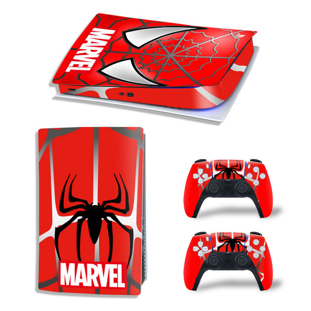 SpiderMan PS5 Digital Edition Skin Sticker Decal Cover for PlayStation 5 Console and 2 Controllers PS5 Skin Sticker Vinyl