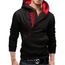 

Diagonal Collar Zipper Men's Hoodies Casual Sportswear Pullover Sweatshirt Male Autumn Long Sleeve Men's Clothing