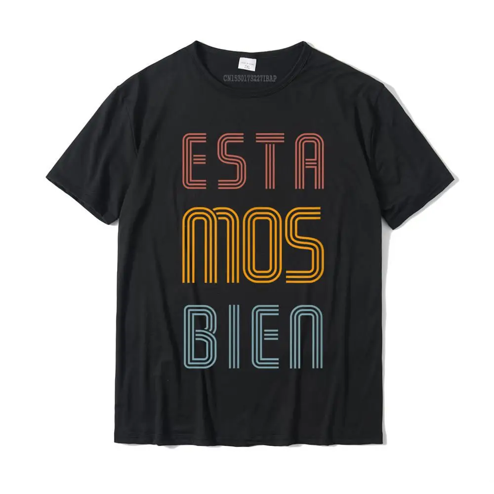 Coupons Man T Shirt Casual Printed Tops Shirts Pure Cotton Short Sleeve cosie T-shirts Round Collar Drop Shipping Puerto Rico Estamos Bien Retro Vintage Colors Urban T-Shirt__29972 black