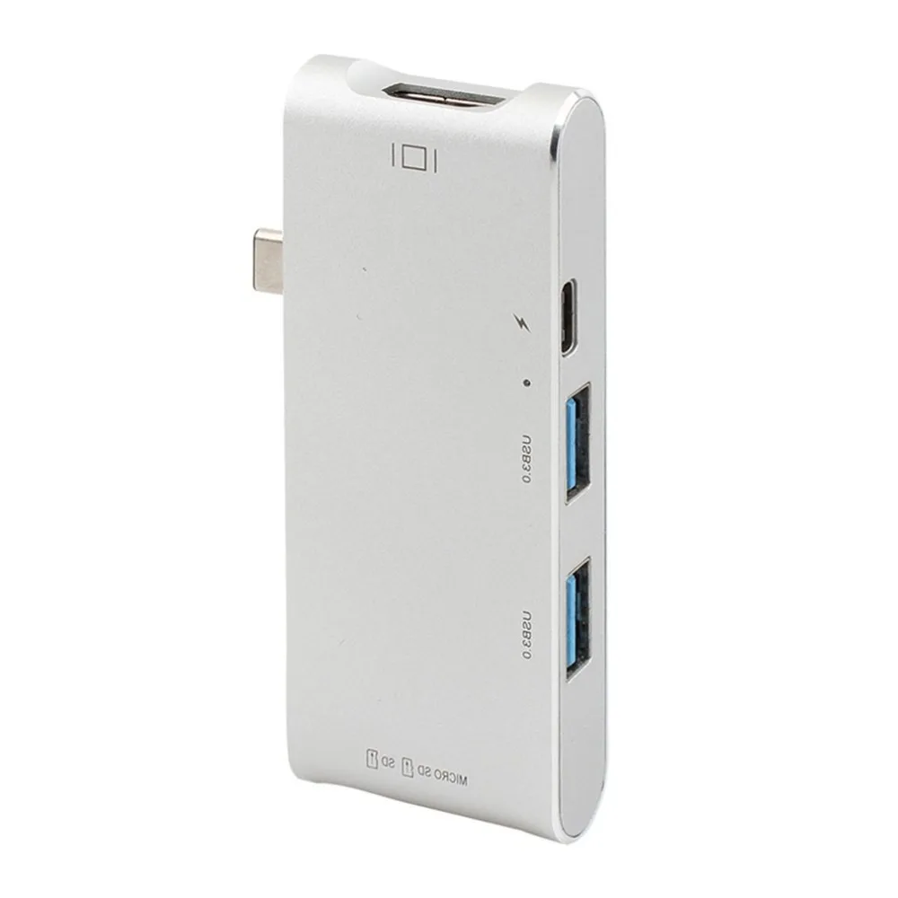 YC204 алюминиевый сплав type-C концентратор USB 3,0 type-C 4K видео HD выход TF кардридер usb-c концентратор адаптер для Apple MacBook