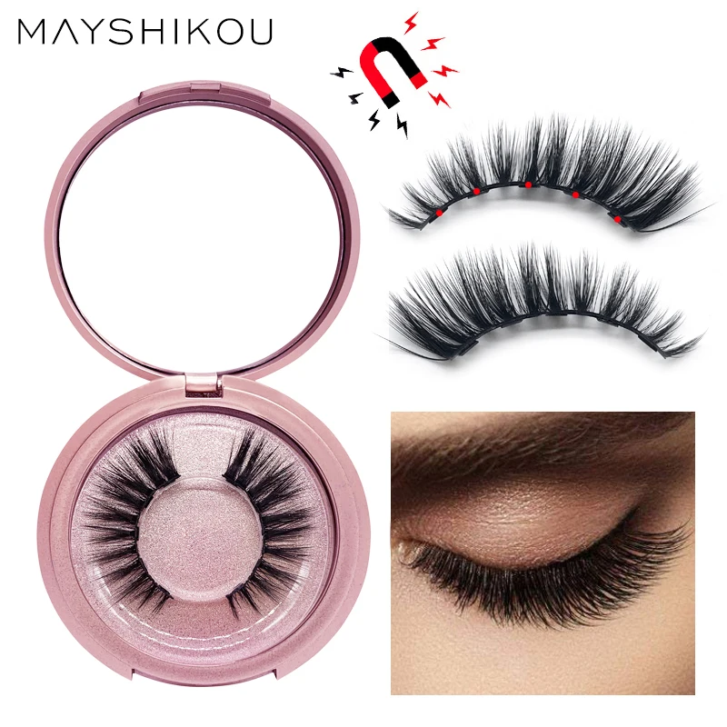

MAYSHIKOU 3D Magnetic False Eyelashes And Eyeliner Set Faux Mink Eyelash-Extension Cilp Handmade Natural Thick Style Tweezers