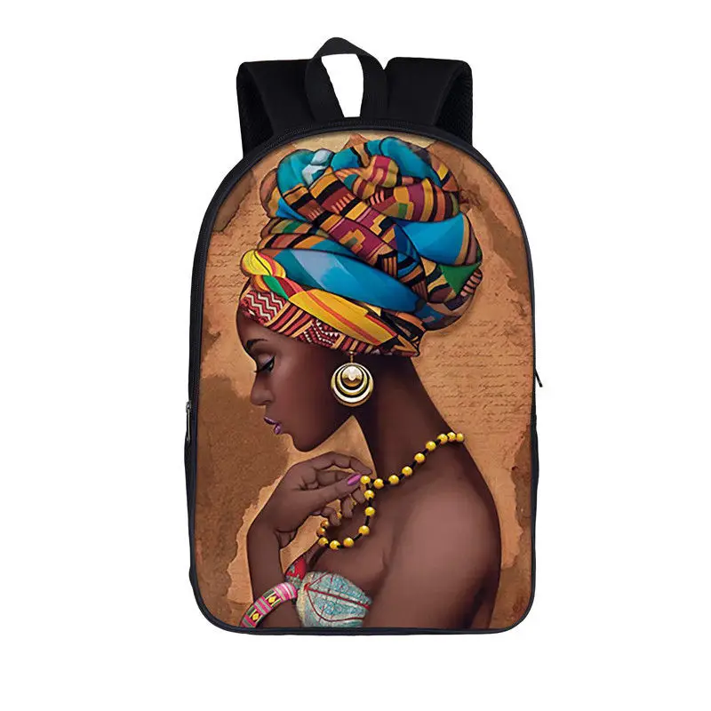 Стильные портфели африканские женские афро леди девушки печати большой емкости школьные сумки для книг холст Junior сумка для ноутбука - Цвет: 16