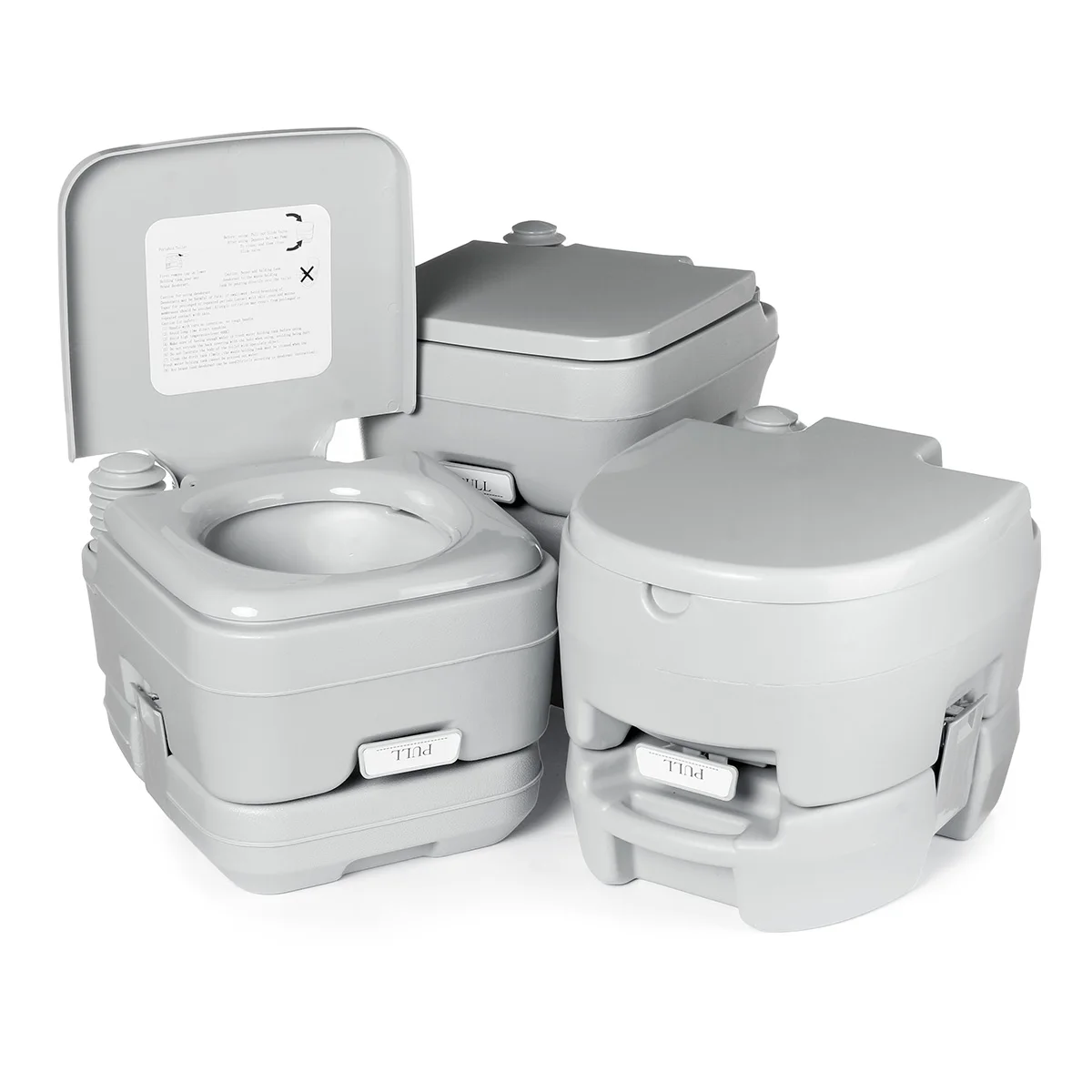 10/12/20L Portable Toilet Potty Seat Mobile Porta Potty Flushable Water with Detachable Tanks for Camping Hiking Outdoor Tools