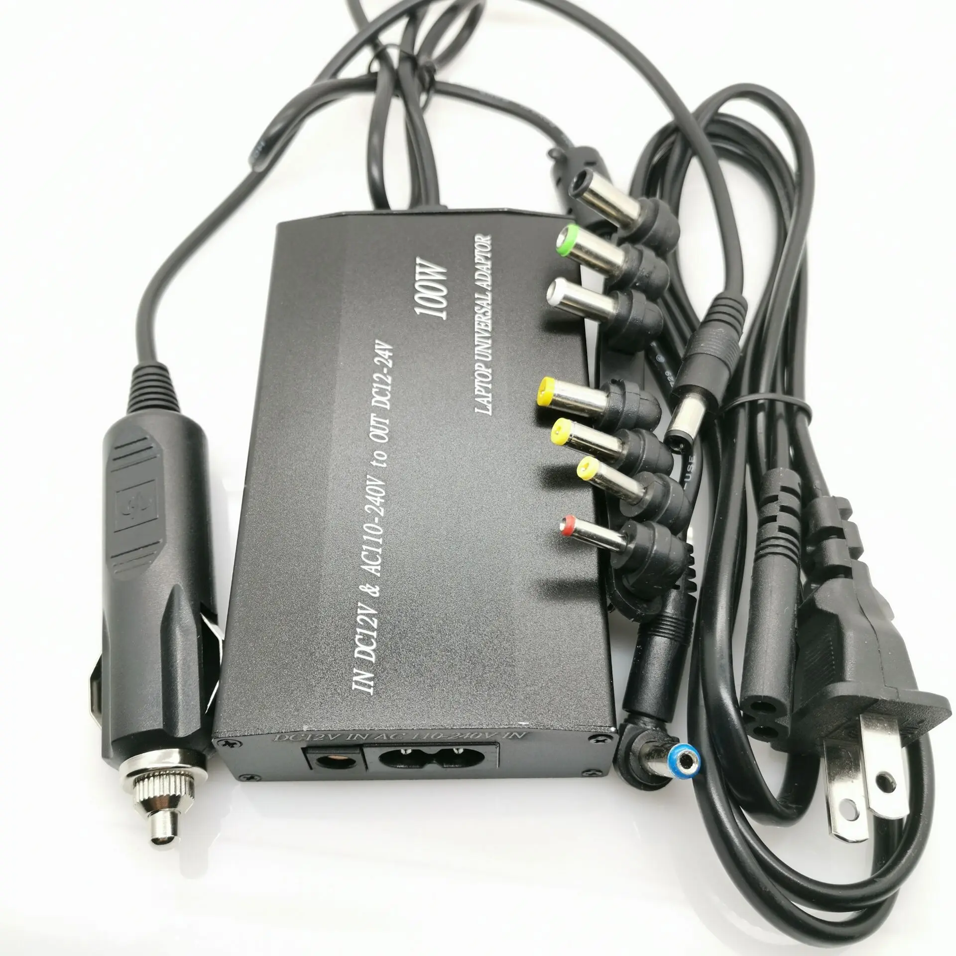 차량용 노트북 DC 충전기, 노트북 AC 어댑터 전원 공급 장치, 범용 블랙 컬러, 드롭 배송 지원, 100W