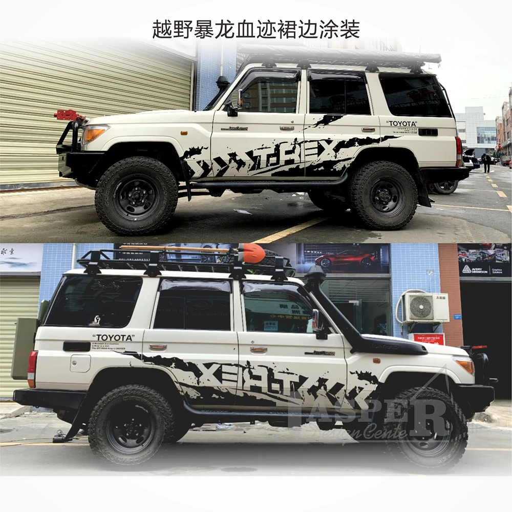 

Car stickers FOR Toyota LAND CRUISER 70 Series Appearance decorative decals Off-road Tyrannosaurus side skirt stickers