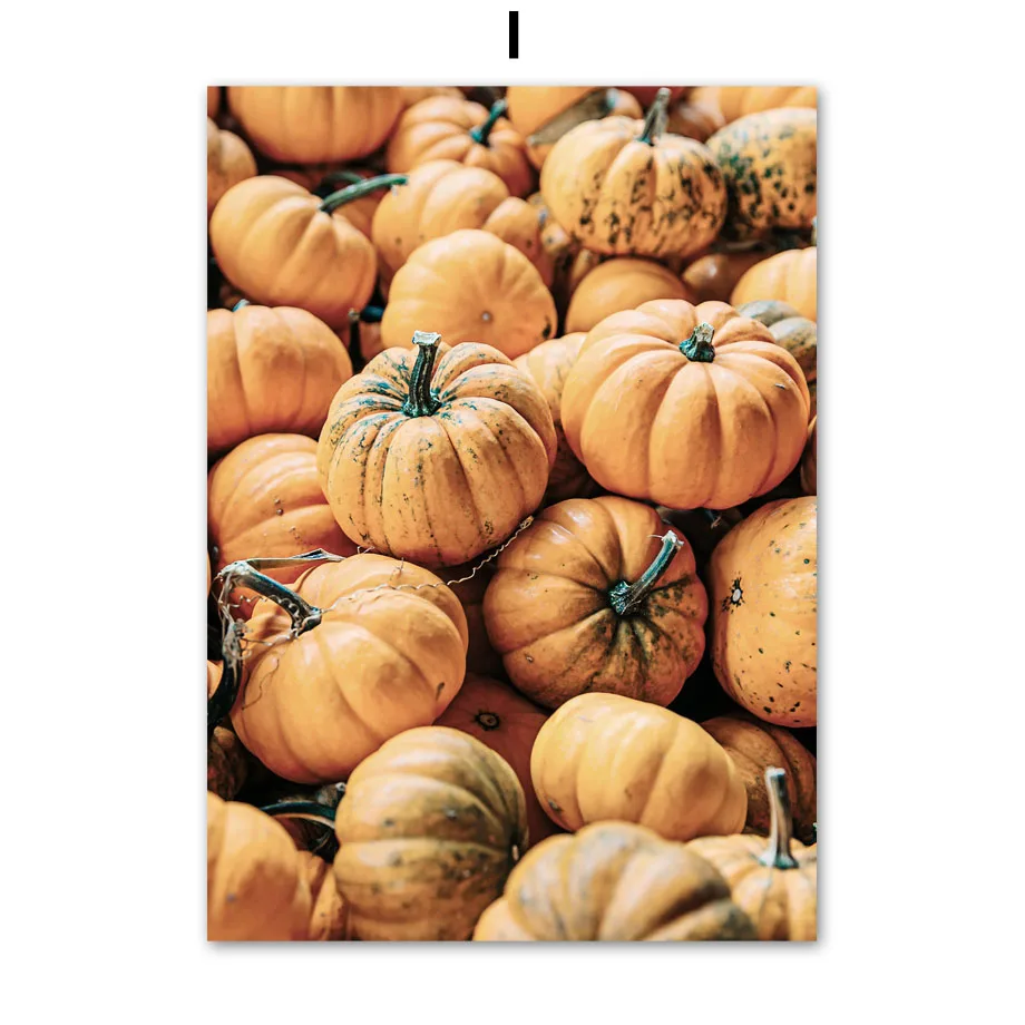 Cuadro sobre lienzo para pared, diseño de campo otoñal, mariposa, calabaza, carteles nórdicos abstractos e impresiones, imágenes para la decoración del hogar y la sala de estar