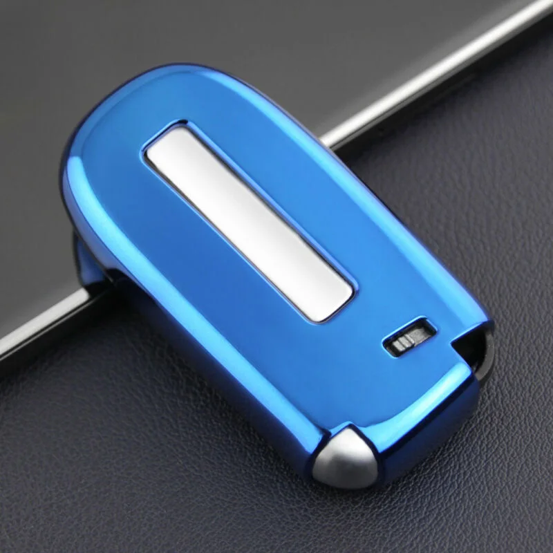 Чехол для автомобильных ключей с брелком для Jeep Grand Cherokee WK2- ярко-синий чехол для автомобильных ключей из высококачественного ТПУ