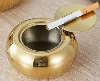 

Stainless steel ashtray personality creative European drum style windproof cover single ashtray cendrier asbak cinzeiro tabacari