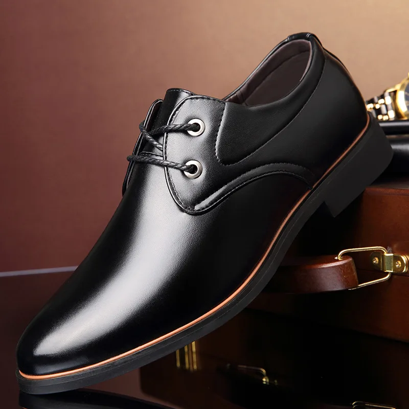 Mazefeng/ г. Новые мужские туфли в деловом стиле из мягкой лакированной кожи с круглым носком для мужчин, мужские оксфорды на плоской подошве со шнуровкой