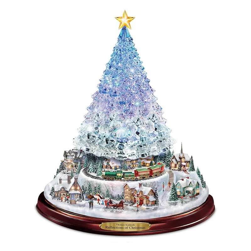 

Christmas Tree Wall Stickers Santa Restaurant Mall Rotating Sculpture Train Decorations Paste Window Cling Removable Stickers