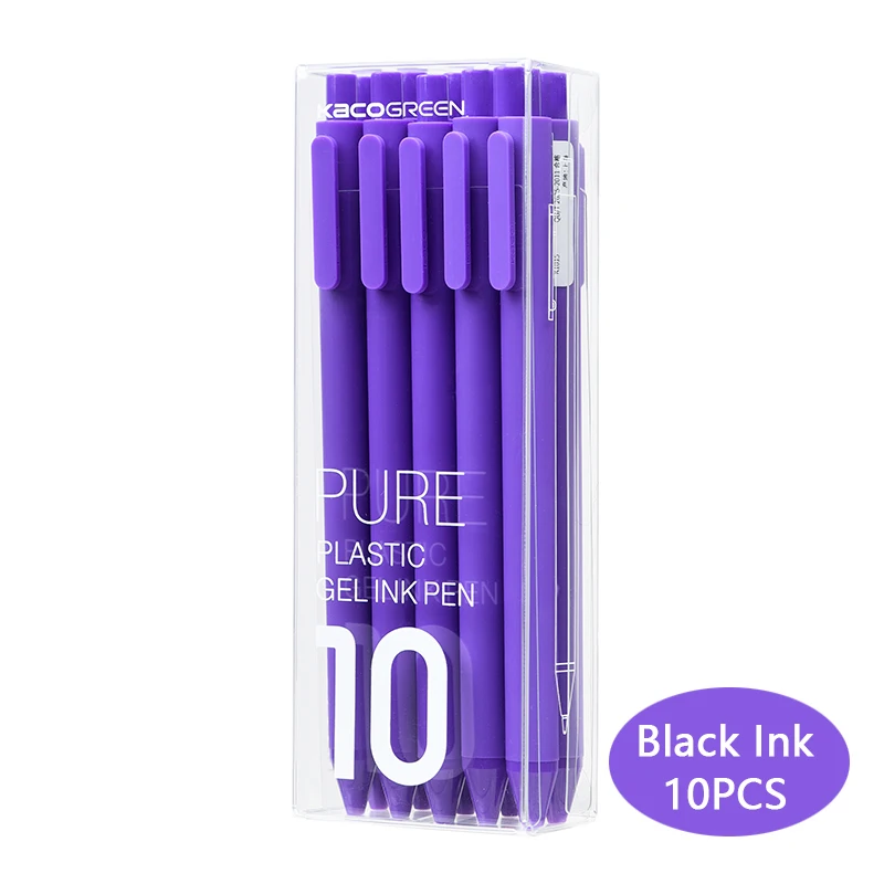 10 шт./компл. Xiao mi Pen mi jia Kaco цветная ручка 0,5 мм mi Kaco Core прочная ручка для подписи заправлять черными чернилами+ Kaco Refills - Цвет: Purple pen(10pcs)