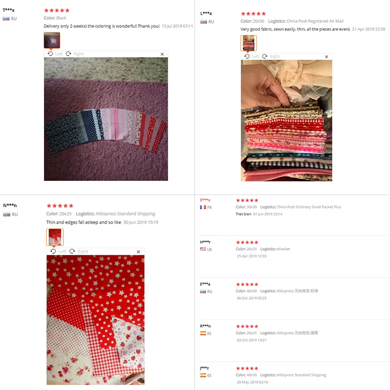 Teramila 7 Design Red Color Plain Cotton Fabric Differnent Style for Needlework Sewing Patchwork Material Home Meter Textile Toy