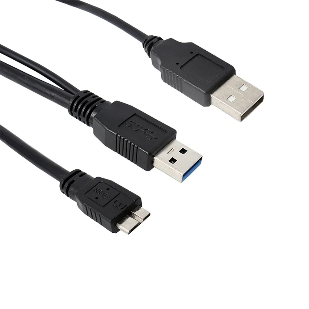 Dual USB 3.0 Type A to USB Y Shape High Speed Cable for Hard Drive Data Sync Charging 20J27