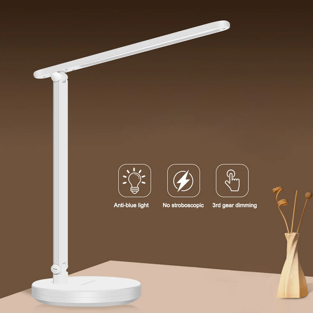Dimable Level Touch USB заряжаемая настольная лампа для чтения с защитой глаз, Ночной светильник, сенсорный светодиодный светильник для чтения