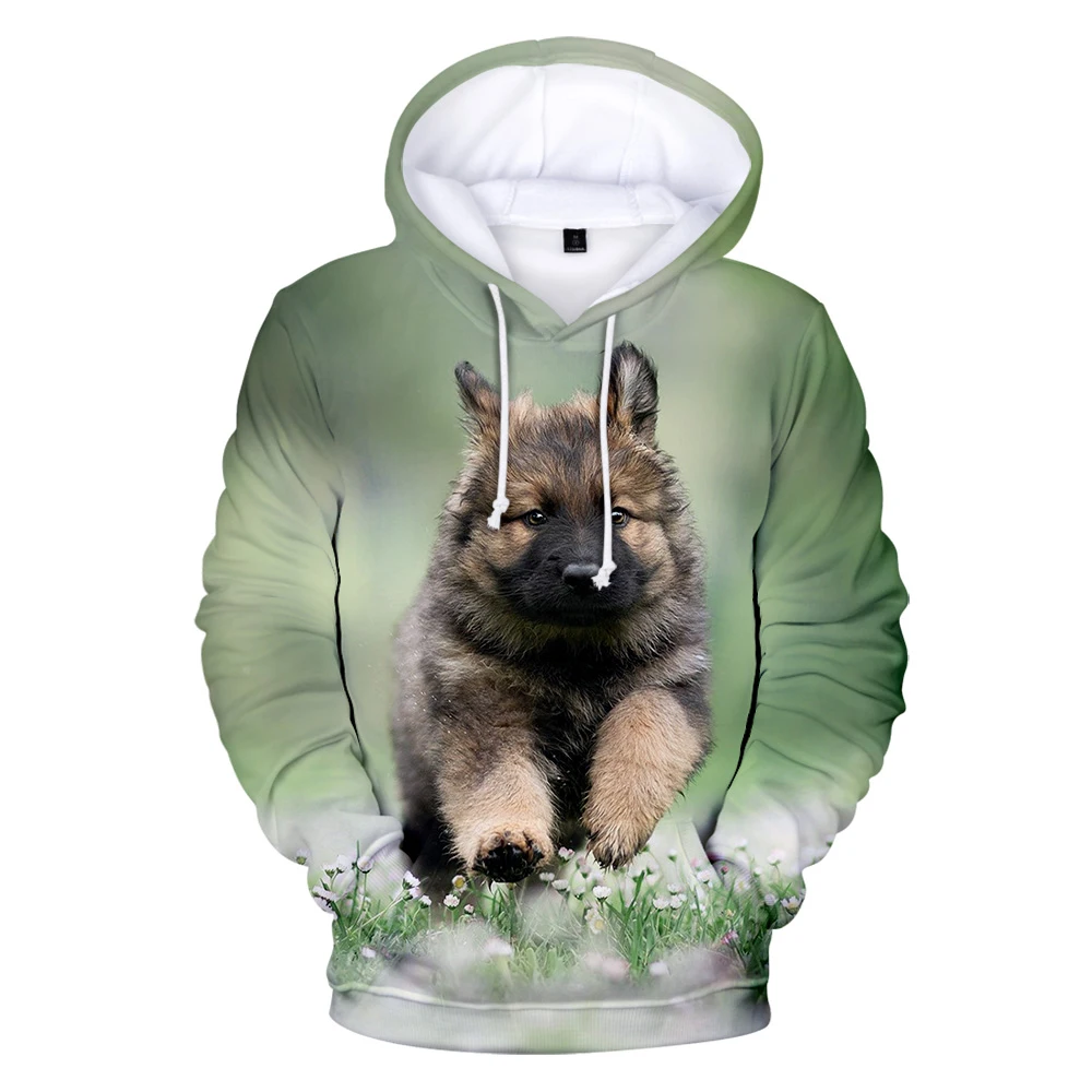 German Shepherd 3D Hoodies Sweatshirt Boys/Girls Pullovers Leisure Print Novelty Top Spring Autumn Luxury Harajuku | Мужская одежда