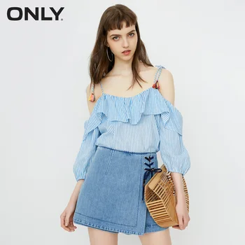 

ONLY Women's 100% Cotton Straight Fit High-rise Denim Pantskirt | 119143503